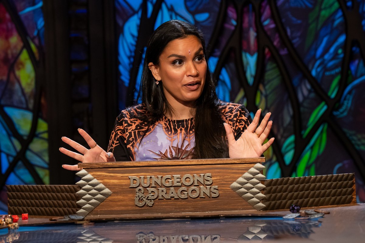 Jasmine Bhullar DMing at the table